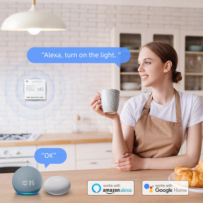 AVATTO Tuya WiFi 4-Kanal-Schaltmodul, 7–32 V/85–250 V RF433 Fernbedienungsrelais-DIY-Modul, funktioniert mit Alexa, Google Home, Alice.