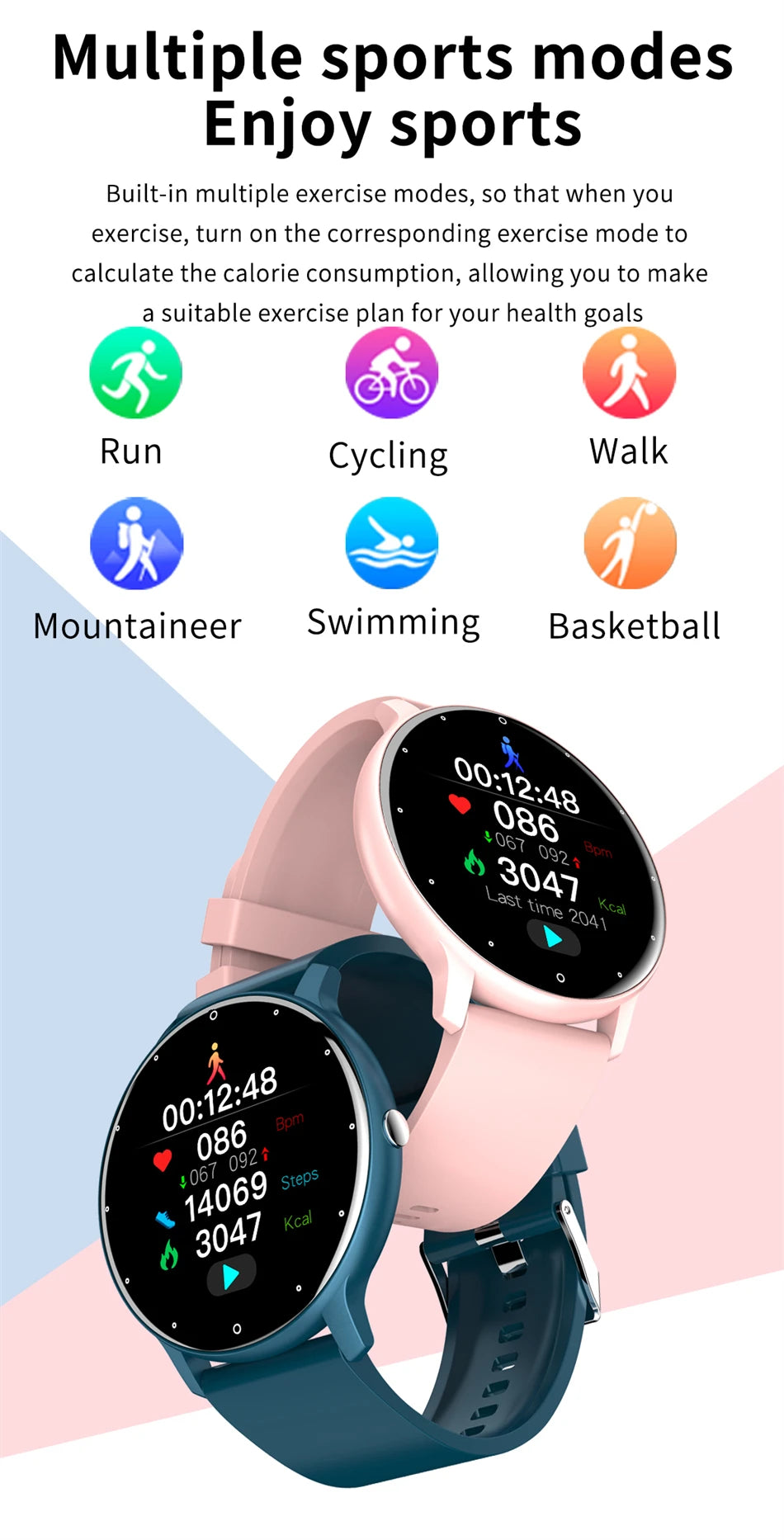 LIGE Smart Watch Men Women Full Touch Screen Sport Fitness Watch Man IP67 Waterproof Bluetooth For Android IOS Smartwatch Men.