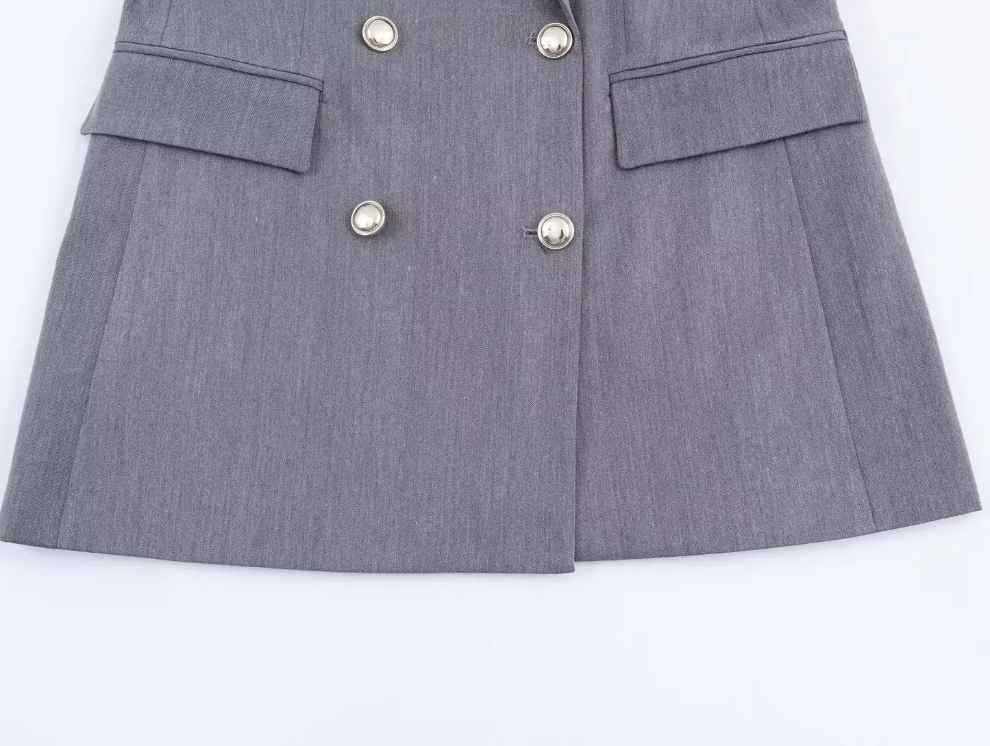 HH Frau Mode Vielseitige Lange Ärmel Zweireiher Tasche Dekoration Blazer + High Street Casual Pendeln Hose 2-teiliges Set