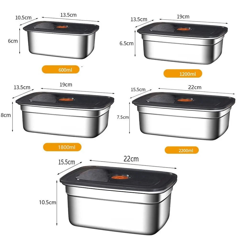 Stainless Steel Camping Lunch Box Sealed Leak-proof Bento Box Microwave Suitable Large Capacity Refrigerator Freezer Storage Box.