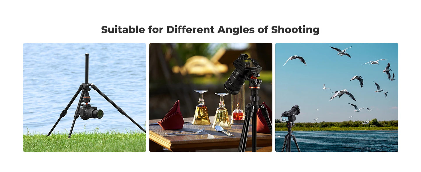 K&F Concept 178cm Lightweight Camera Tripod Cellphone Clip Travel DSLR Tripod for Nikon Canon Camera Outdoor Live Streaming Vlog