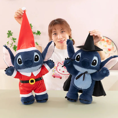 40CM Lilo and Stitch Xmas Disney Plush Toys Cartoon Anime Stuffed Kawaii Halloween Soft Stich Doll Plushie Kids Birthday Gifts.