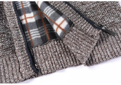 Autumn Winter Warm Cardigan Men Fleece Sweaters Full Zip Jackets Slim Fit Luxury Brand Knitted Sweater Coat American Jersey.