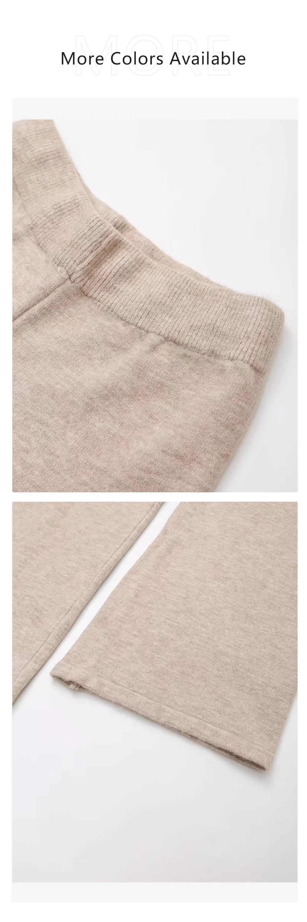 2024 autumn new women's clothing style fashionable European and American style knitted lace up cardigan top and pants set.