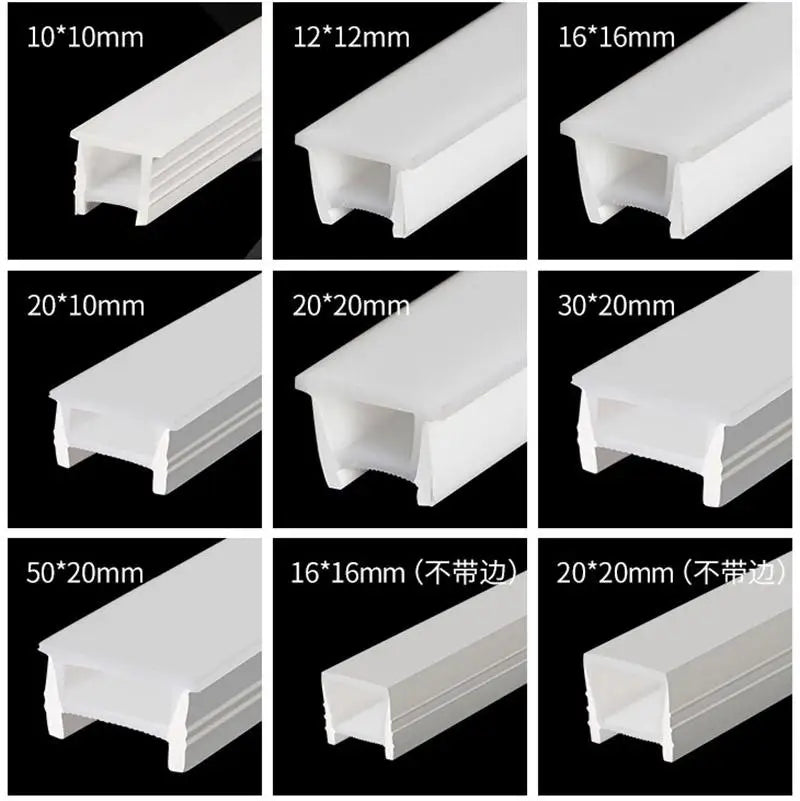 Flexible Embedded LED Neon Tube Silica Gel Covering Silicone Diffuse Channel DIY Outdoor Waterproof Strip Light WS2812B WS281.