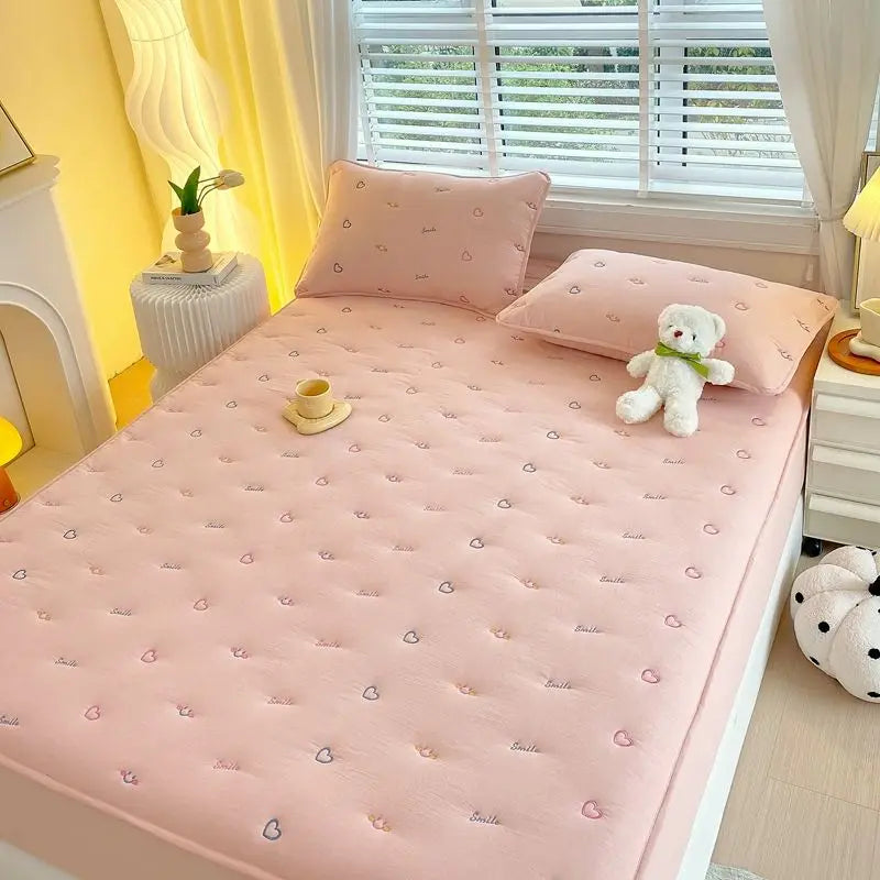 Cotton Mattress Single-piece Simmons Mattress Protective Cover Non-slip Fixing Bed Dust Cover