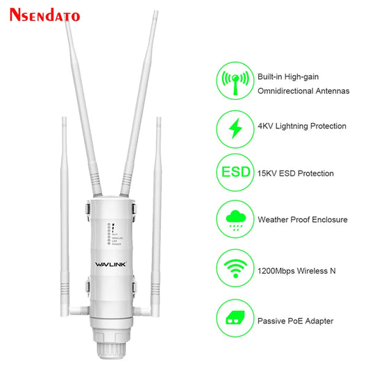 AC1200 AC600 High Power Outdoor Wireless Wifi Repeater AP/WiFi Router Dual Dand 2.4G/5Ghz Long Range Wifi Extender POE.