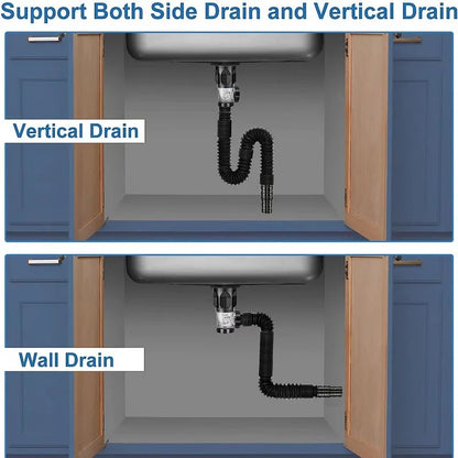 Kitchen Sink Drain Pipe Flexible Stretchable Deodorant Strainer Pipeline Washbasin Anti Blockage Sink Strainer Drain Pipe