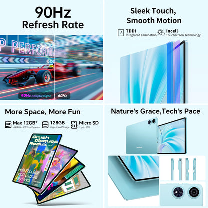 Teclast Tablet P50 Case Android 15 11" T606 8-Core Max 12GB RAM 128GB ROM P50 Case/Keyboard/Mouse/Stylus/Headphone/Stand.