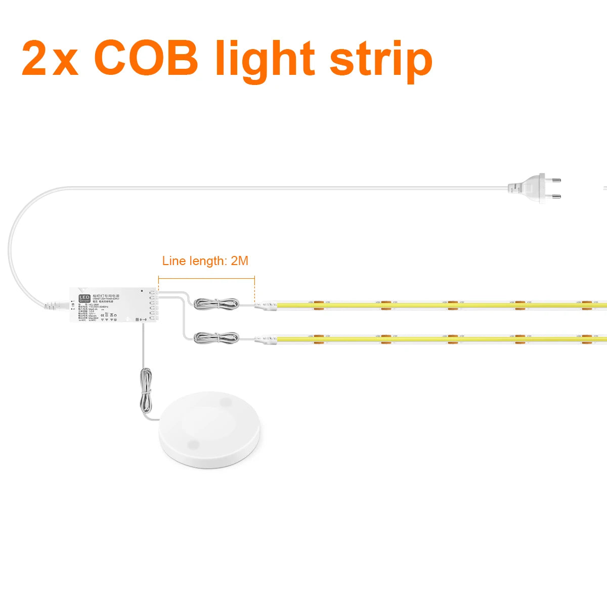 Unter dem Schrank Sammlung Display COB LED Streifen Licht Bücherregal Kleiderschrank Schrank Lampe Band Durchdringbar Holz Dimmbar Touch Sensor.