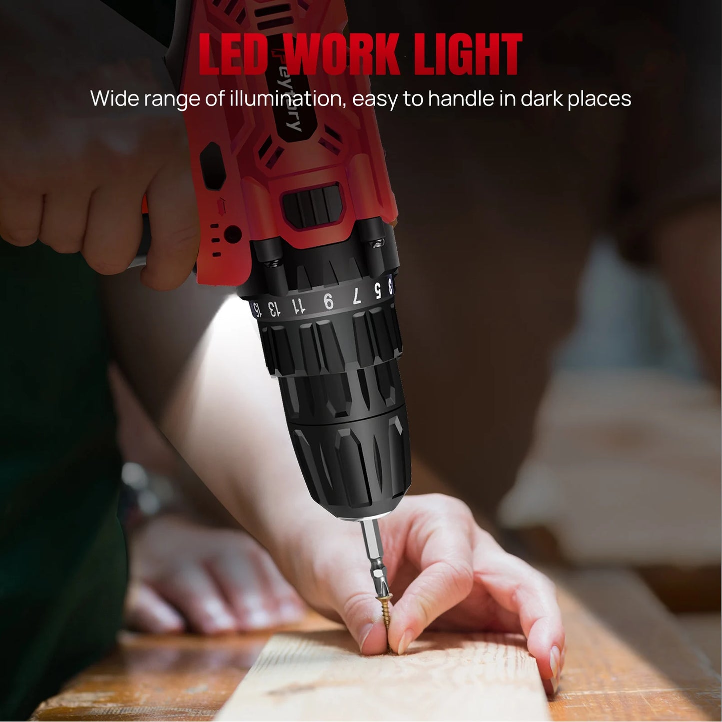 BRIEFNESS 21 V Akku-Bohrschrauber, 45 Nm, Elektroschrauber, Schnellspannbohrfutter, 2 Gänge, Geschwindigkeit, kabelloses Power-Treiber-Set mit Tragebox