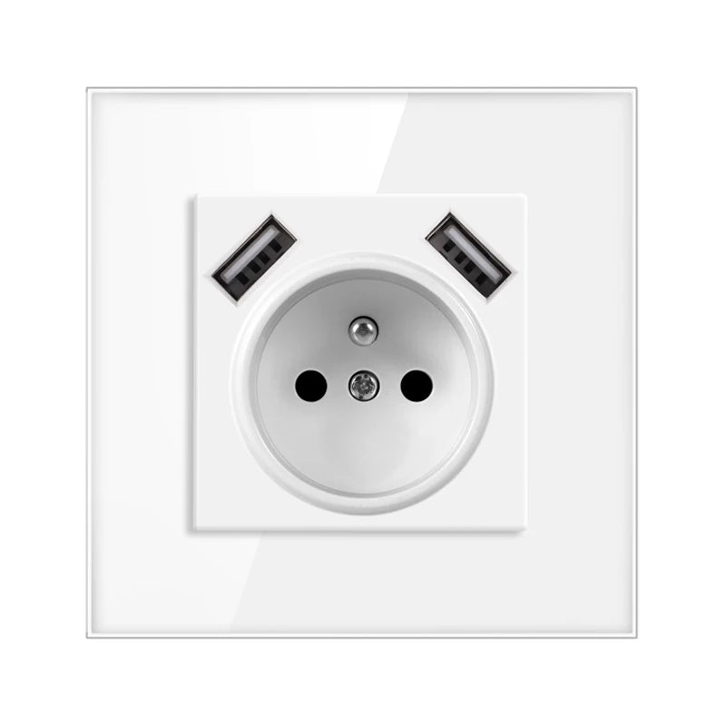 Nywp Französisch standard stecker, glas wallboard, Französisch netzteil, 16a 220V erdung buchse, kind schutz tür