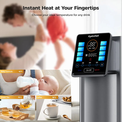 Hydrofast W100 Countertop Water Purifier,Food-Grade Materials,Hot & Ambient Water,8 Temperatures,Comprehensive UV Sterilization.