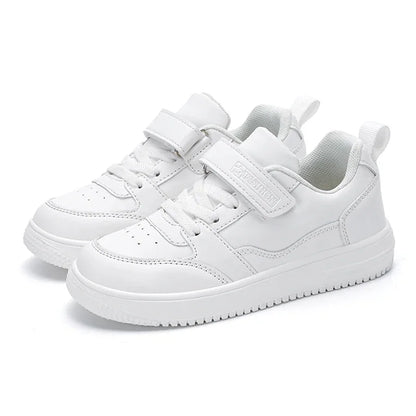 White Kids Sneakers Boys Sports Running Shoes Breathable Mesh Lightweight Comfortable Outdoor Tennis Casual Walking Shoes