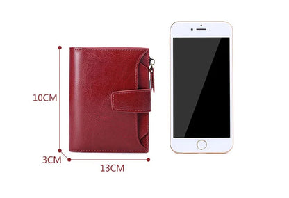 2024 New Short Women Wallets Genuine Leather Zipper Coin Pocket Women Purse Name Engraved Quality Card Holder Kpop Female Wallet.
