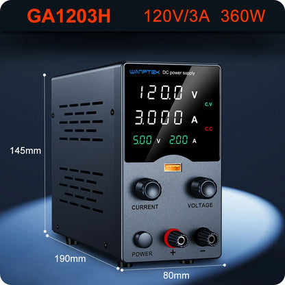 Wanptek Laboratory Power Supply 30V 5A 30V 10A 60V 5A 120V 3A  Adjustable with USB Output Display Lab Bench DC Power Supply.