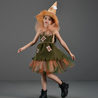 Kinder Mädchen Halloween Kostüm Zauberer von Oz Vogelscheuche Zinn Mann Löwe Hexe Prinzessin Tutu Kleid Rollenspiel Party Bühne Kleid Outfit.