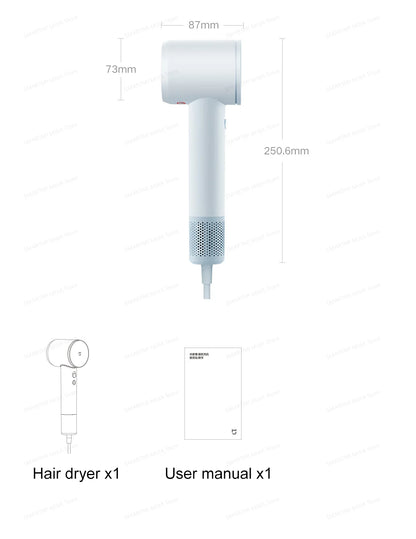2025 New XIAOMI MIJIA High-Speed Hair Dryer,110000rpm,62m/s Powerful airflow,8 Airflow Mode,347g 4 Color,CN Version With Adapter.