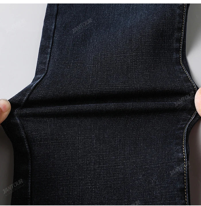 Baumwolle Herren Jeans Denim Hosen Marke Klassische Kleidung Overalls Gerade Hosen für Männer Schwarz Oversize Große Größe 35 40 42 44 46