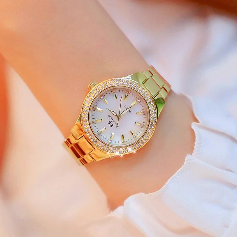 Fashion Casual Women Watch Elegant Luxury Brand Stainless Steel Strap Quartz Dress Watches For Woman Gifts.
