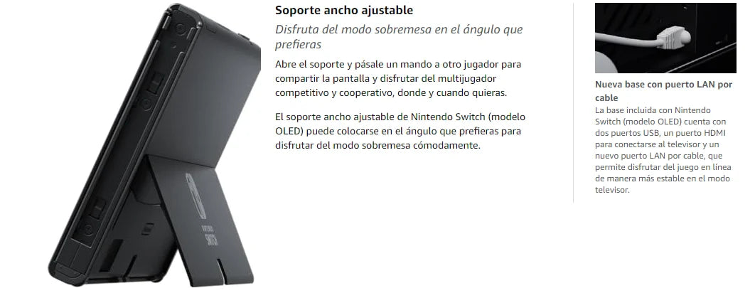 Nintendo Switch OLED Game Console with white or neon (64GB) 7 inch OLED screen enhanced Audio LAN port with cable.