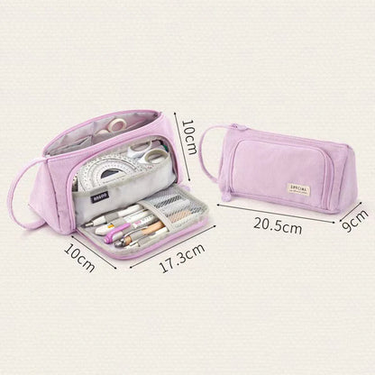 Modisches Aufbewahrungs-Federmäppchen aus Cord, geräumiges und langlebiges Design mit mehreren Fächern, tragbares Design, Schulbürobedarf.