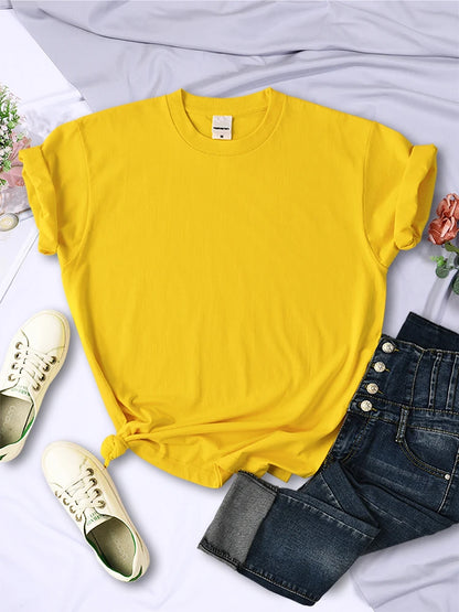 Solid Color Women T Shirts Comfortable Summer Tee Shirt All-Match Multicolor Streetwear Loose Hip Hop Short Sleeve For Female.