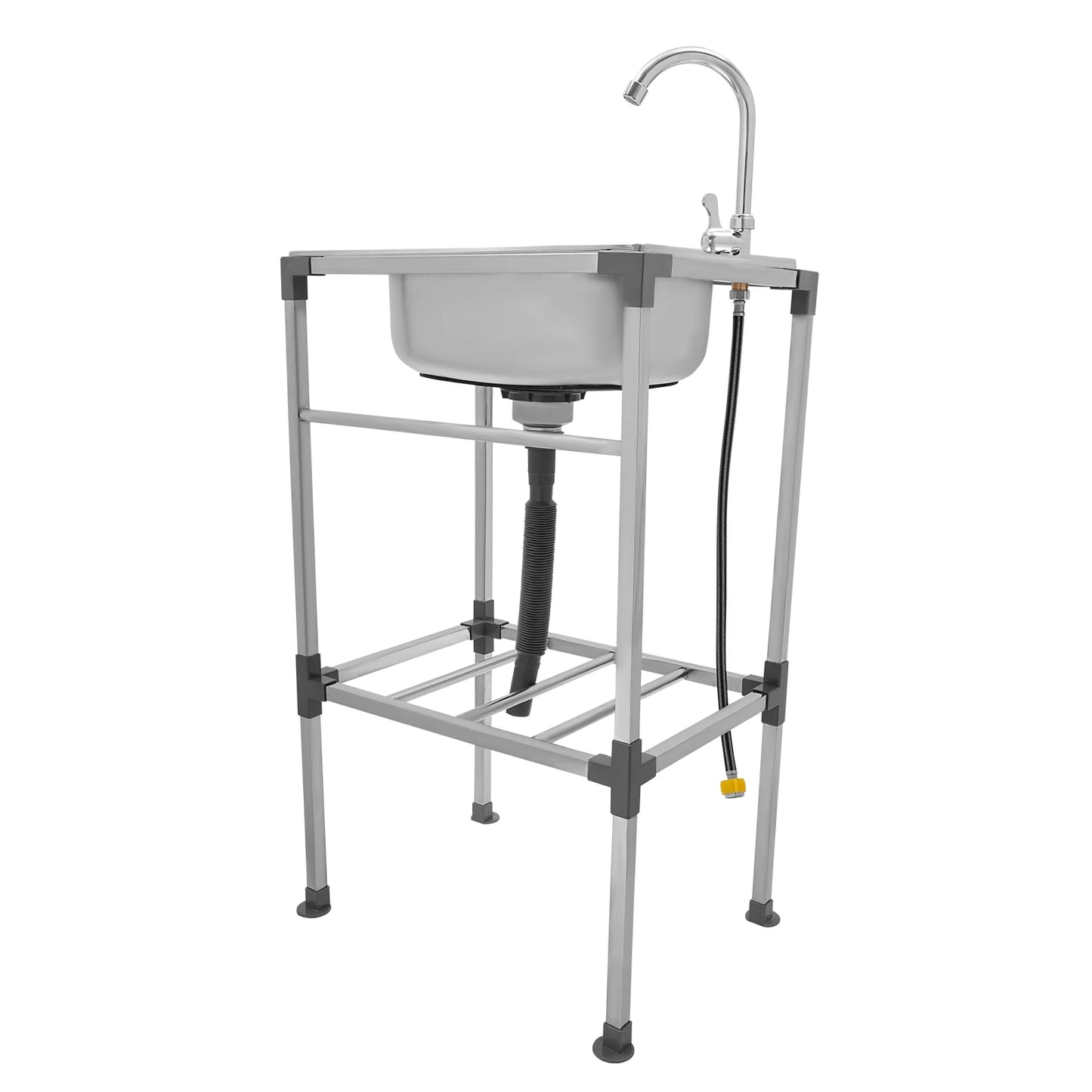 Freistehendes Küchenspülbecken mit Wasserhahn, 18,9 x 13,78 Zoll, Mehrzweckspülbecken-Set aus Edelstahl, 132 Pfund Kapazität für Zuhause, Wäsche, Garage