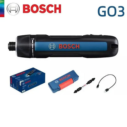 Bosch GO 3 Elektroschrauber-Set, 3,6 V, 5 Nm, kabellose Mini-Handbohrmaschine, wiederaufladbarer Schraubendreher, Bosch Multifunktions-Elektrowerkzeug