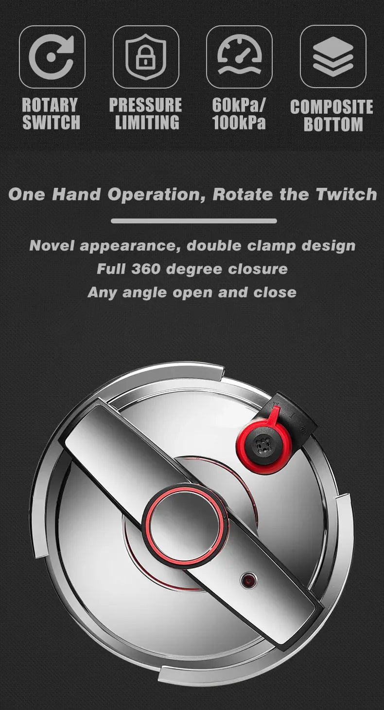 Pressure Cooker Multifunctional Pressure-Limited Explosion-proof Pressure Cooker Stainless Steel Kitchen Pressure Pot.