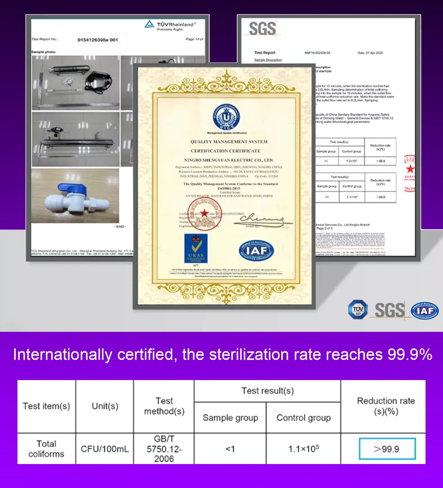 ALTHY UV Ultraviolet Water Sterilizer Purifier System Disinfection Filter Lamp + Flow Switch Control Stainless Steel 1GPM