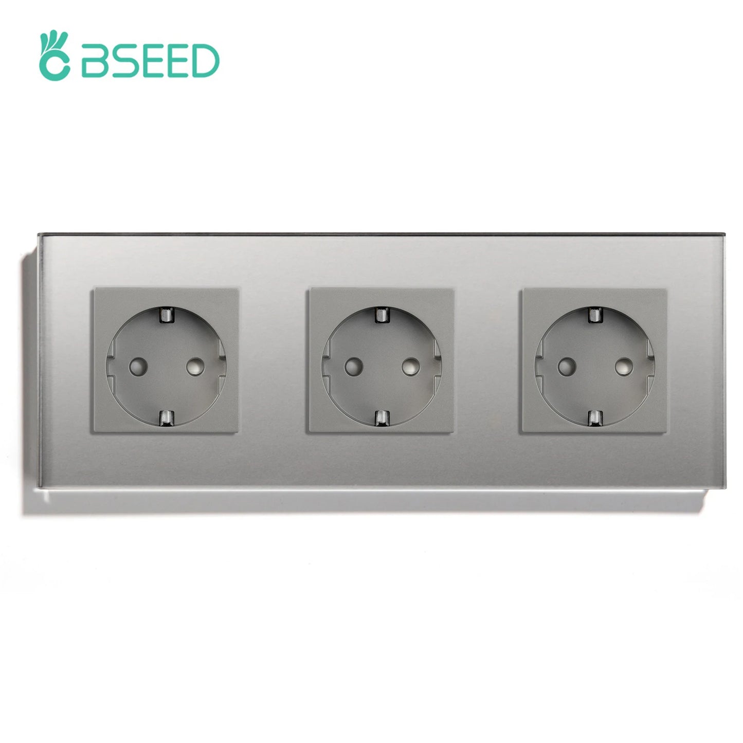 Bseed EU-Standard 1/2/3 Gang Licht-Touch-Schalter Home Wandschalter Graues Glas Sensorschalter Typ-C USB-Stromladebuchsen