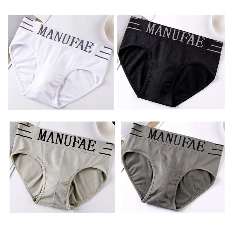 4pcs Mens Sexy Briefs Teenager Sport Underwears Plus Size Fat Men's Underpant Panties Students Breathable Fashion Casual Panties.
