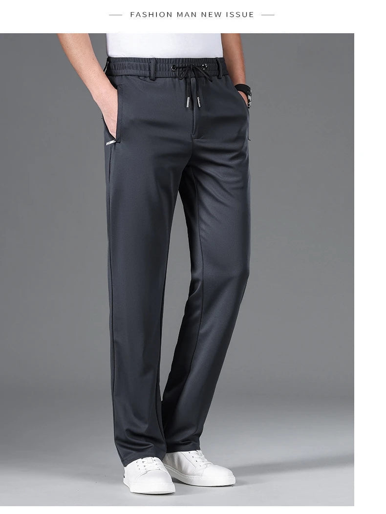 Big Size 10XL Winter Pants Men Fleece Lined Elastic Waist Strtch Trousers Male Thick Warm Straight Business Work Wear Plus Large