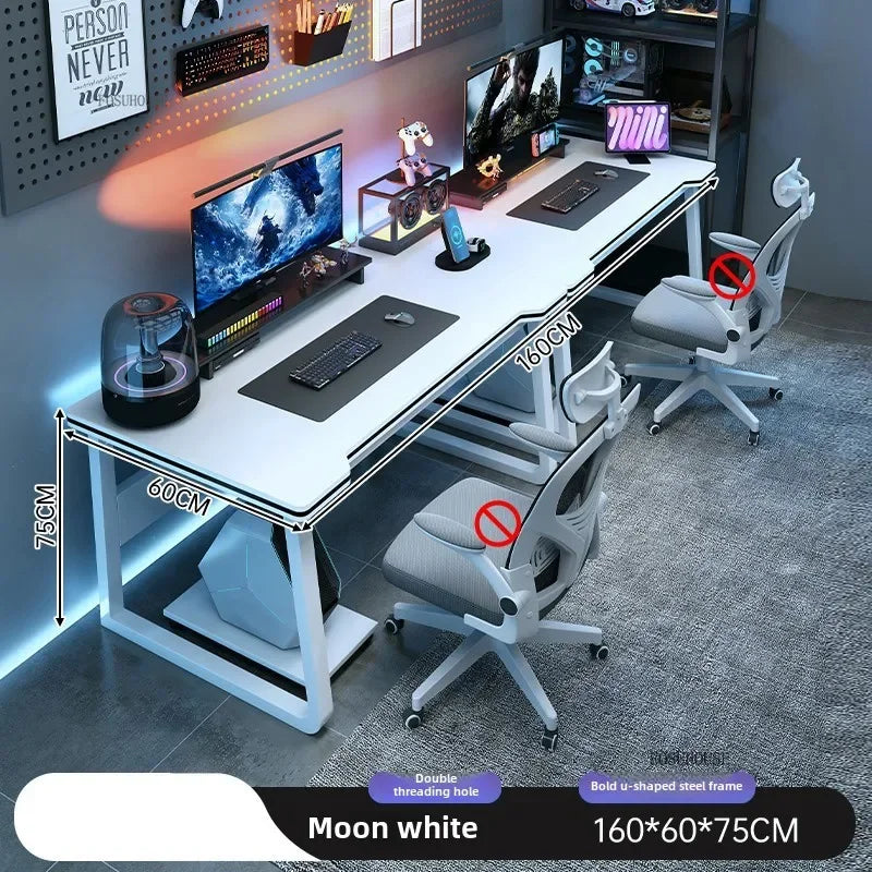Moderne Doppel Computer Schreibtische Hause Desktop E-sport Gaming Tisch Schlafzimmer Einfache Schreibtisch Student Studie Tische Büro Möbel EE