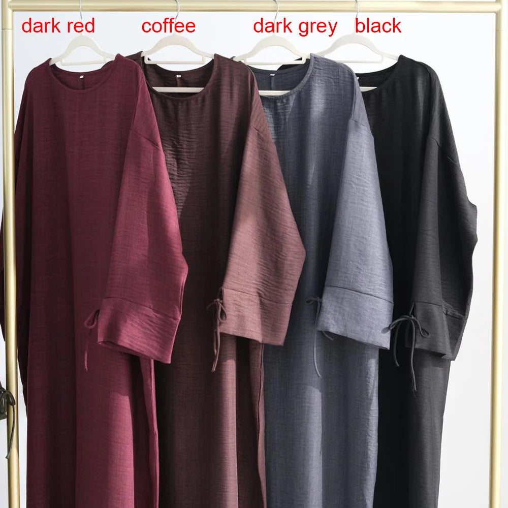 Muslim Abaya Women Dress Solid bow Jalabiya Eid 2025 Ramadan Morocco Islam Vestidos Largos Arab Long Robe Dubai Abayas Kaftan.