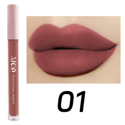 1PC Dark Brown Matte Velvet Lip Gloss Waterproof Liquid Lipstick Nude Brown Lips Korean Makeup for Lip Tint Lip Glaze Cosmetics.