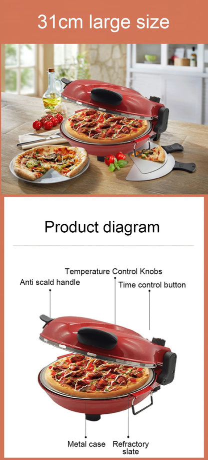 Elektrische Scone Maschine Pfannkuchen Backform 12 Zoll handgemachte italienische Pizza ofen Crêpe Bratpfanne Brot Abtauen Grill Herd Röster