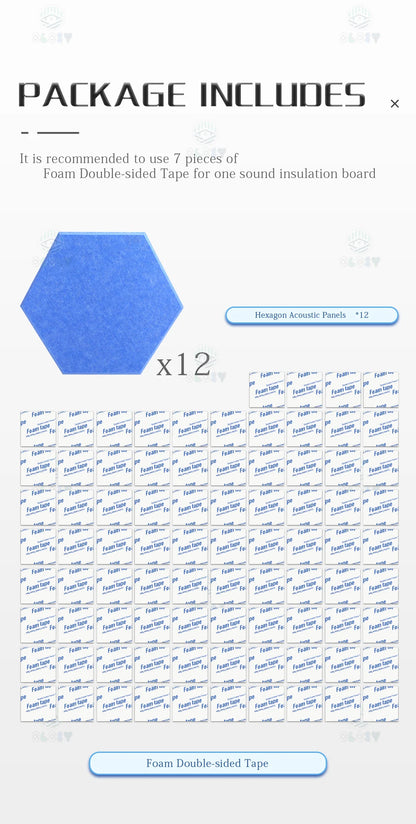 Hexagon 12 Pcs Sound Absorbing Panels Acoustic Wall Absorcion For Home Recording Studio Acoustic Insulator Door Sealing Strip
