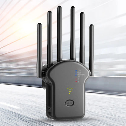 1200Mbps 5GHz Wireless WiFi Repeater WiFi Signal Booster Dual-Band 2.4G 5G WiFi Extender 6 Antenna Network Amplifier WPS Router.
