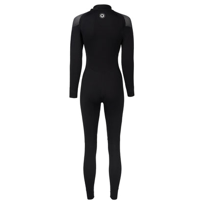 Women 3mm Neoprene One-Piece Thermal Wetsuit Mock Neck Long Sleeve Front Zipper Jumpsuit for Swimming Surfing Snorkeling Diving.