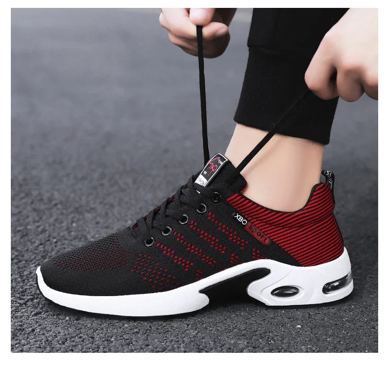 2025 New Men Sneakers Breathable Lace-Up Running Shoes Men Outdoor Walking Shoe Mesh Flying Woven Anti Slip Sports Shoes for Men.
