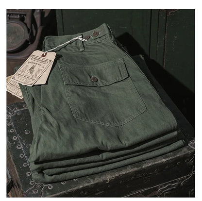 Bronson 1947 Model 838A OD7 Fatigue Utility Pants Men HBT OG-107 Baker Trousers.