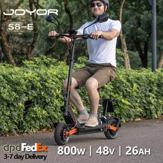 JOYOR S8E Foldable Electric Scooter 800W Adults 10" E-scooter with 48V 26Ah Battery 45km/h.