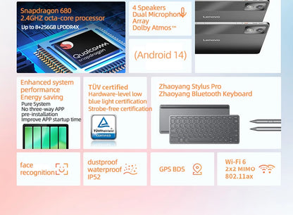 Lenovo Zhaoyang K11 TB352FC Y700 Tablet Global Version 6G+128G WIFI Version Tablet 8600mAh 11.5'' 90Hz 400nits Tablet.