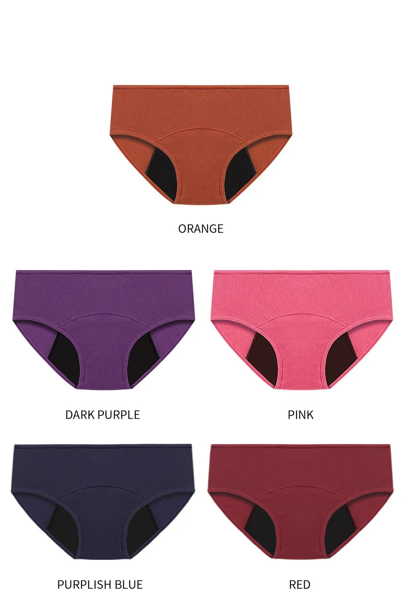 3pcs Women Menstrual Period Underpants Ladies Cotton Postpartum Absorbent Leak Proof Panties European size XS-5XL.
