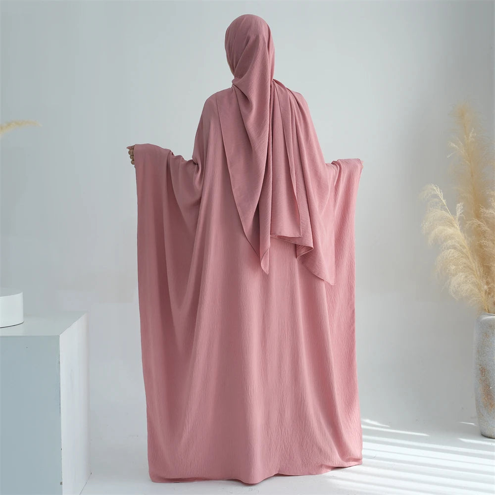 Ramadan Eid Baumwolle Leinen Khimar Abaya Set Dubai Muslim Sets Hijab Kleid Kaftan Abayas Kaftan Marocain Femme Vestidos Para Mujer