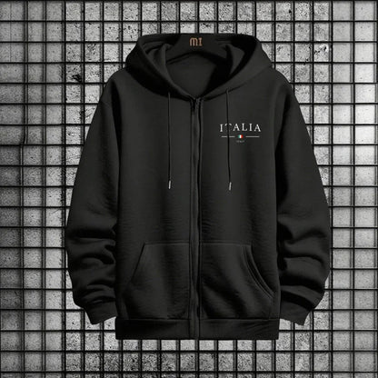 Italy Fashion Men 2 Piece Tracksuit Set Zipper Hoodie with Sweatpants Urban Streetwear Outfit Autumn Winter Fashion Sportswear.
