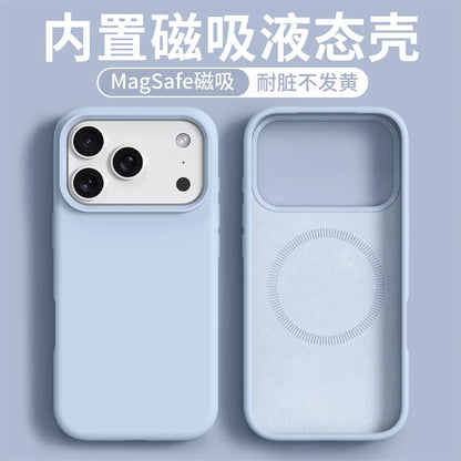 Magnetic Case For iPhone 17 Pro Max 17 Ari MagSafe Luxury Liquid Silicone Comfortable Feel Built in Flocking Protect Cover