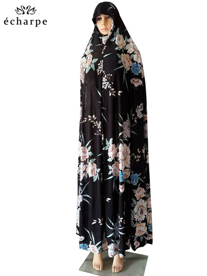 6XL Ramadan Muslim Pullover Sleeveless Dress Women Prayer Garment Arab Jibab Dubai Abaya Islamic Femmel Khimar Worship Robe.